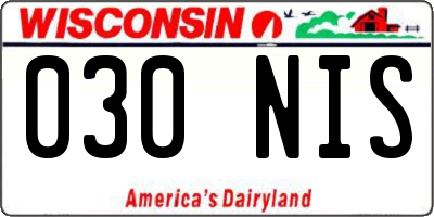 WI license plate 030NIS