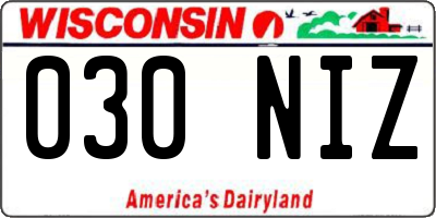 WI license plate 030NIZ