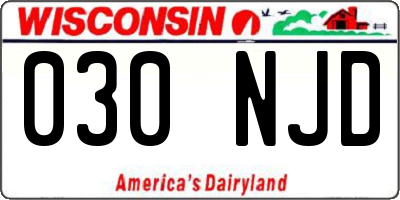 WI license plate 030NJD