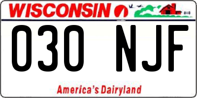 WI license plate 030NJF