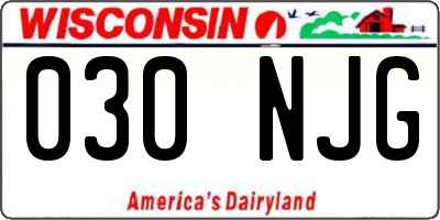 WI license plate 030NJG