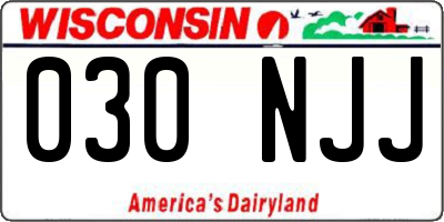 WI license plate 030NJJ