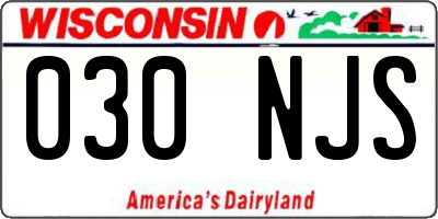 WI license plate 030NJS
