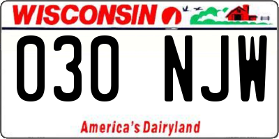 WI license plate 030NJW