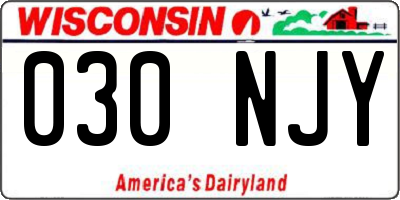 WI license plate 030NJY
