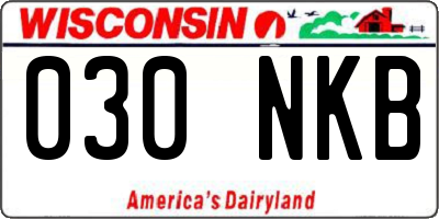 WI license plate 030NKB