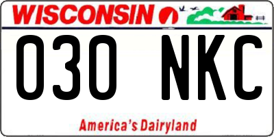 WI license plate 030NKC