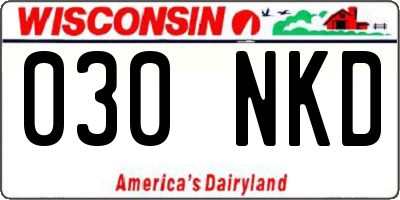 WI license plate 030NKD