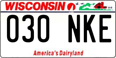 WI license plate 030NKE