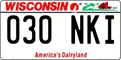 WI license plate 030NKI