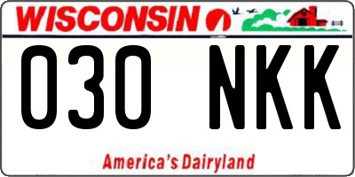 WI license plate 030NKK
