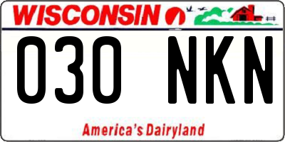 WI license plate 030NKN