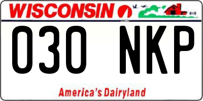 WI license plate 030NKP