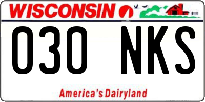 WI license plate 030NKS