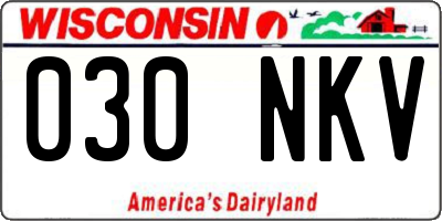 WI license plate 030NKV
