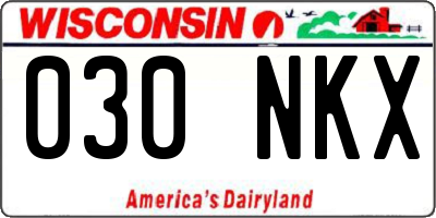 WI license plate 030NKX