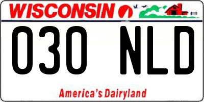 WI license plate 030NLD