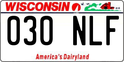 WI license plate 030NLF