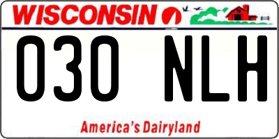 WI license plate 030NLH