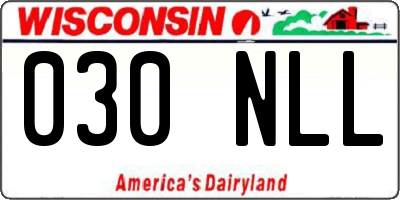 WI license plate 030NLL