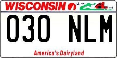 WI license plate 030NLM