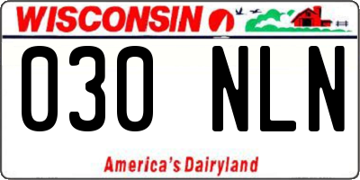 WI license plate 030NLN