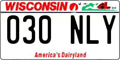 WI license plate 030NLY