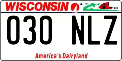 WI license plate 030NLZ