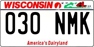 WI license plate 030NMK