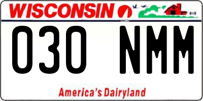 WI license plate 030NMM