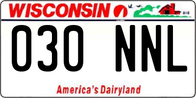 WI license plate 030NNL