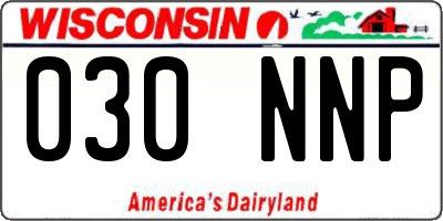 WI license plate 030NNP