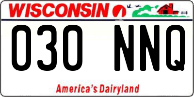 WI license plate 030NNQ