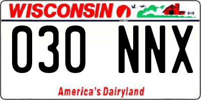 WI license plate 030NNX