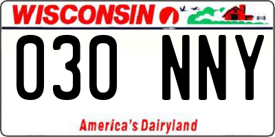 WI license plate 030NNY