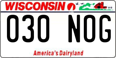 WI license plate 030NOG