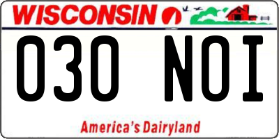WI license plate 030NOI
