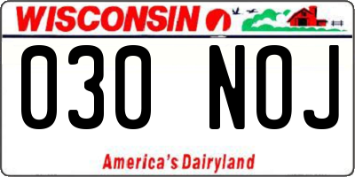 WI license plate 030NOJ