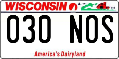WI license plate 030NOS
