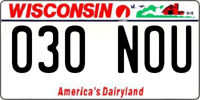 WI license plate 030NOU