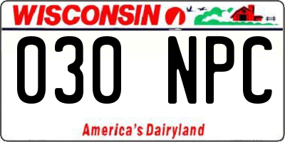 WI license plate 030NPC