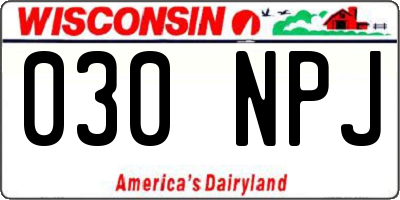 WI license plate 030NPJ