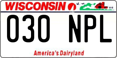 WI license plate 030NPL