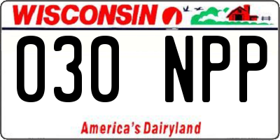 WI license plate 030NPP