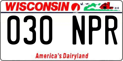 WI license plate 030NPR