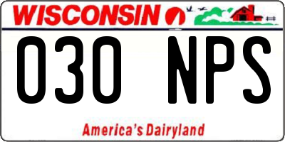 WI license plate 030NPS