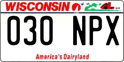 WI license plate 030NPX
