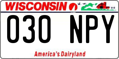 WI license plate 030NPY