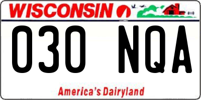 WI license plate 030NQA