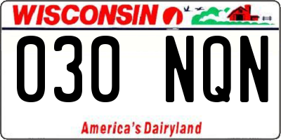 WI license plate 030NQN
